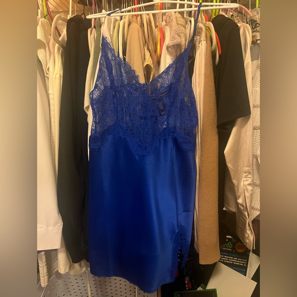 Victoria's Secret Royal Blue Lace Chemise
